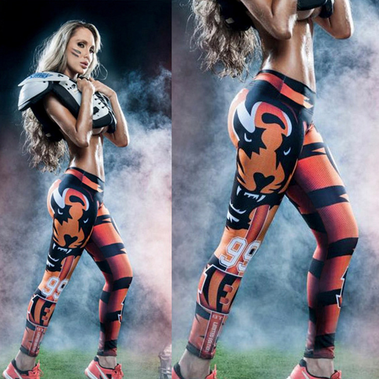 3 Patronen Bengaalse Tijger Afdrukken Oranje Vrouwen Running Broek Wit Zwart Hoge Elastische Vrouwen Leggings