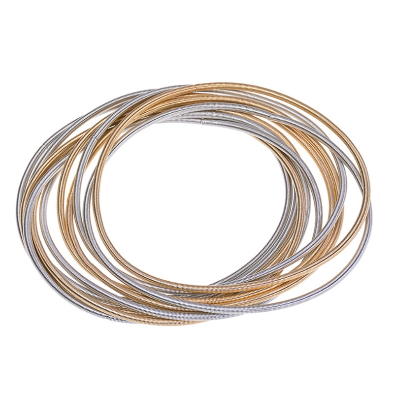 J60E – Bracelet à ressort en spirale, fil d&#39;acier au carbone rétractable, chaîne à ressort, bobine empilable, bricolage