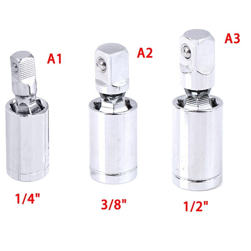 1/4" 3/8" 1/2" Universal Joint Set Ratchet Angle Extension Bar Socket Adapter Manual and Pneumatic 360 Rotary Adapter