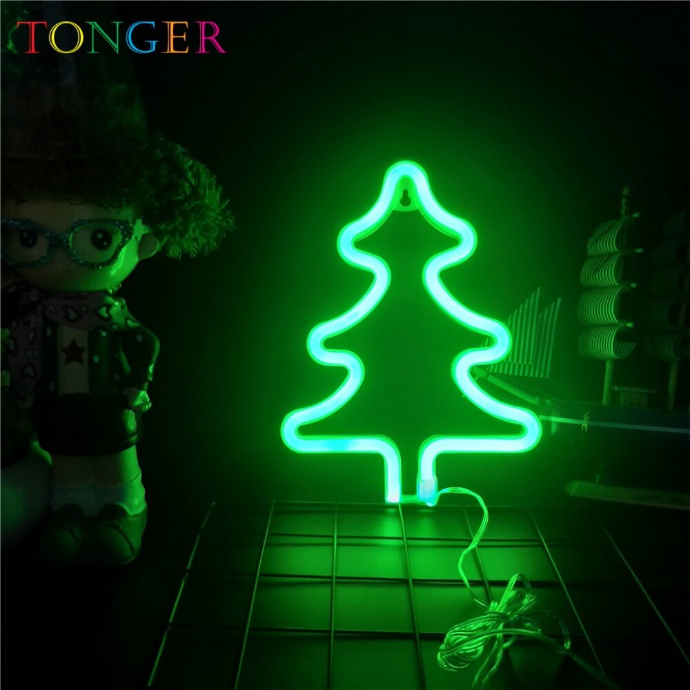 Tonger led natlampe batteri neonlysskilt væglampe dekoration juletræ telt belysning dekoration børn neon navn