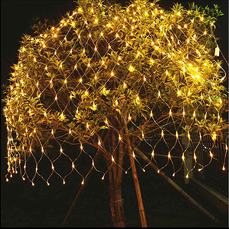 Filet lumineux LED en maille pour rideau de fenêtre, guirlande lumineuse féerique de noël, fête de mariage, lumières de , 2x2M 3x2M 6x4M