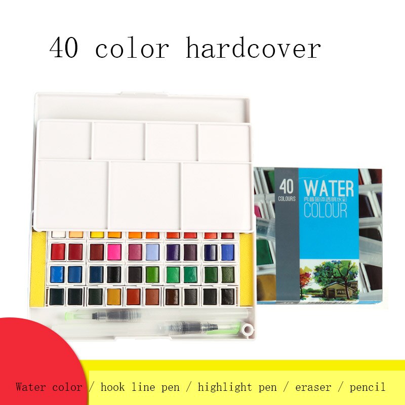 Überlegene Aquarell Farbe Mit Pinsel 12/18/24/30/36/40/48 Farben Für farbe Farben Zeichnung Malen Aquarelle Kunst Liefert: 40 Farben einstellen