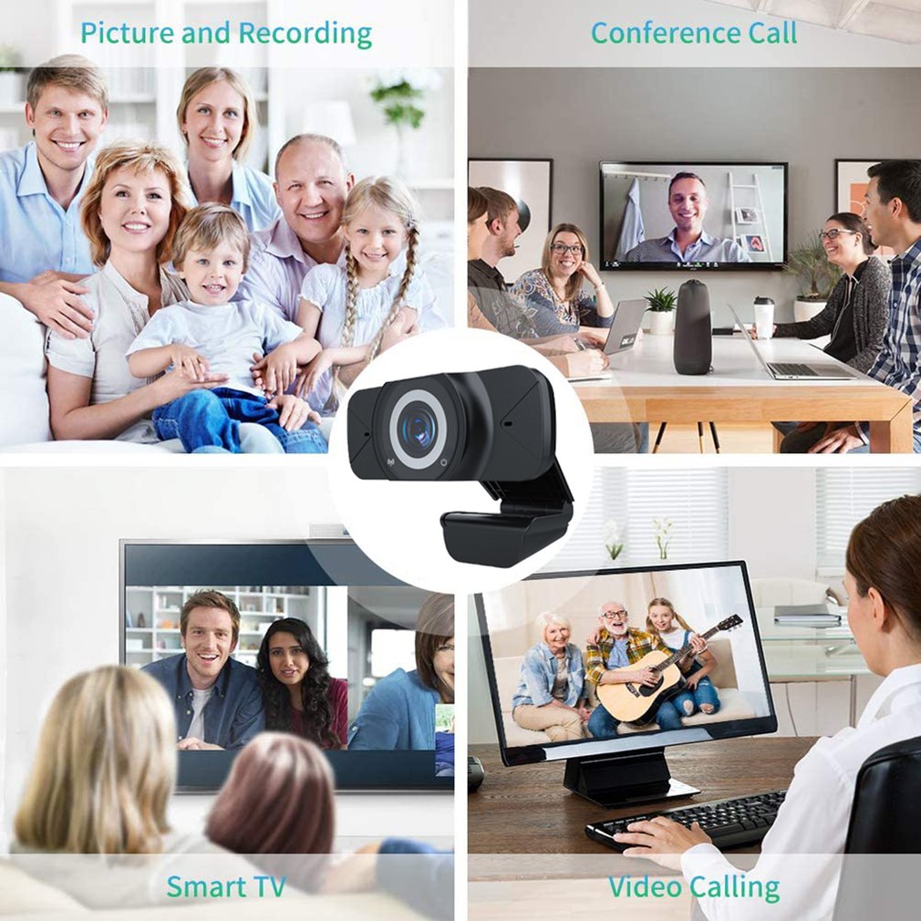 Webcam 1080P With Microphone USB PC Webcam Full HD Web Cameras For Computers Desktop Webcam Auto-Focus Web Camera