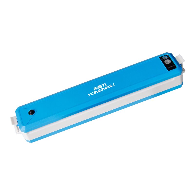 Food Vacuum Sealer Verpakking Machine Met 10 stuks Zakken Gratis Vacuüm Voedsel Sluitmachine Vacuüm Sealer Packer: Double pump Blue