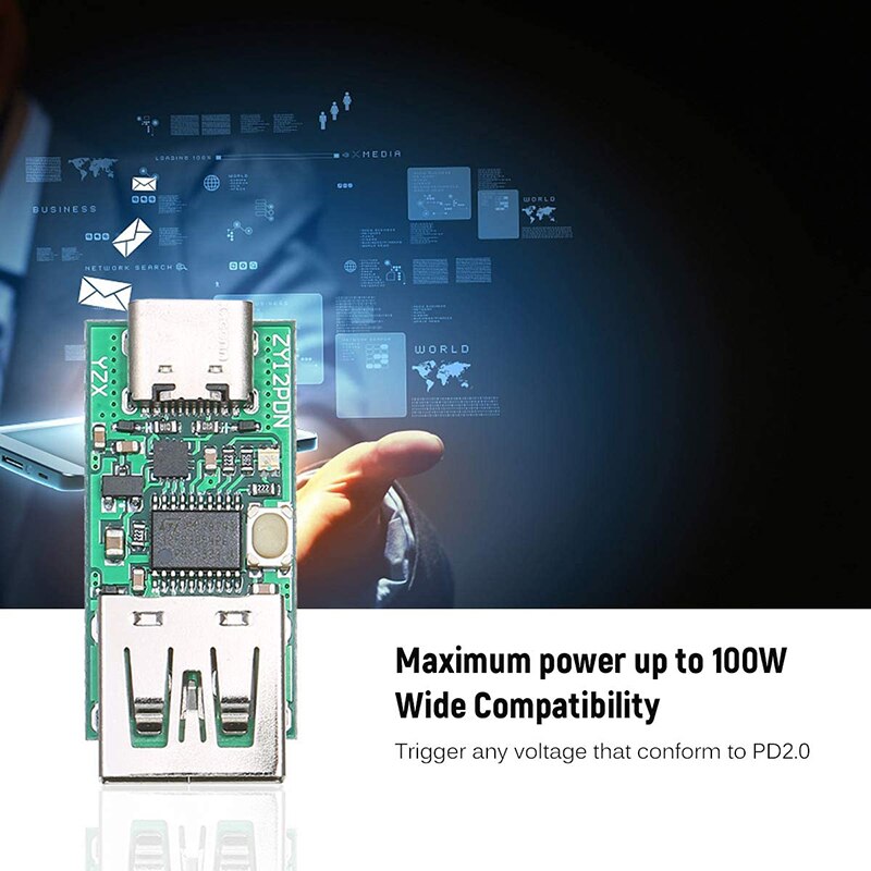 USB-C PD2.0/3.0 dcコンバータ電源モジュールデコイ高速充電トリガー世論調査ポーリング検出器テスター (usbポート)