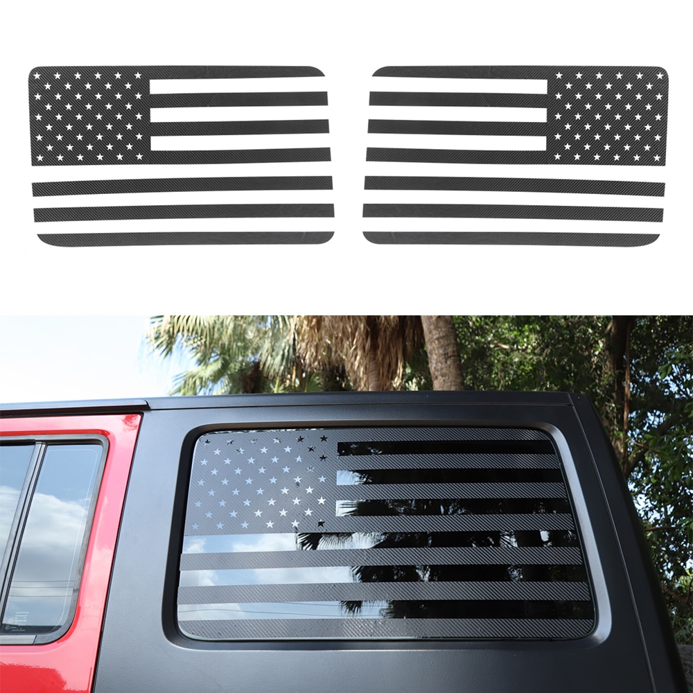 Auto Stickers Voor Jeep Wrangler Jk Achterruit Decoratie Cover Trim Carbon Fiber Zwarte Auto Accessoires