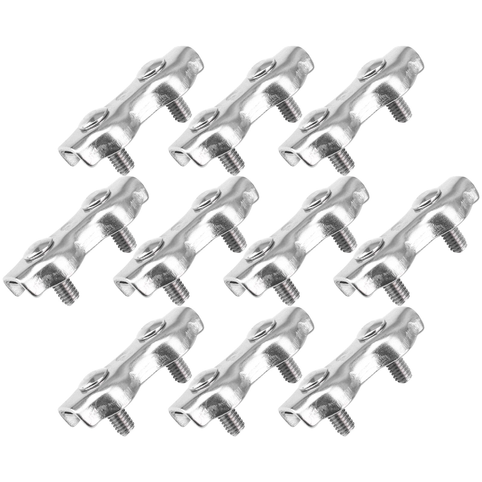 10 Pcs Rope Connector Duplex Wires Splicer Stainless Wire Rope Clip Cable Clamp