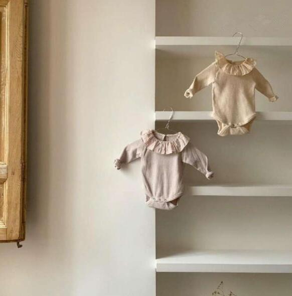 Baby Meisjes Jongens Geribbelde Romper Katoen Herfst Babys Jumpsuits 6-24 Maand QH920