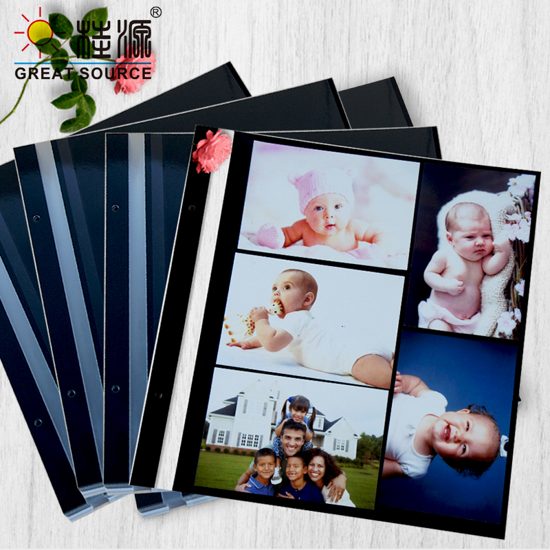 Lijm Fotoalbum Blad 12R Foto Blad W31.5 * H32.5cm(12.402 "* 12.795") 4 Gaten Voor Ringband Map (15 Vellen)