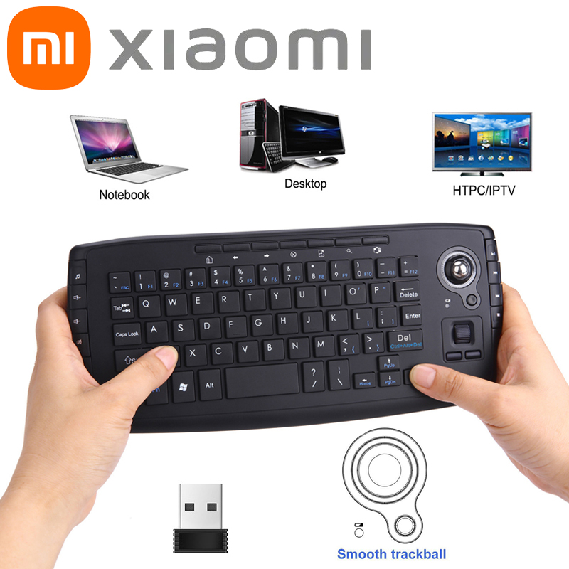 Xiaomi Mini kabellose Tastatur und Maus 2-in-1-Set mit Trackball-Maus Scroll Wheelmultimedia-Tasten für PC Mac Android TV Box