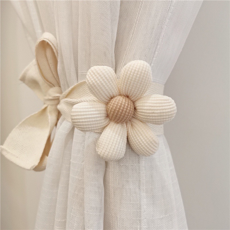 Rideau à fleurs ours Kawaii, boucle suspendue, accessoires de rideau, décoration de maison, corde à cravate