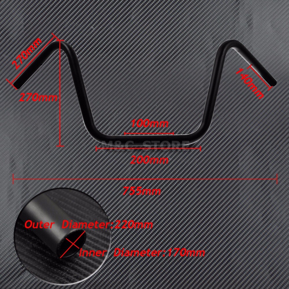 Moto Harley Sportster XL883 7/8 "1" | Guidon Super haut, 22mm/25mm pour Honda pour Suzuki noir