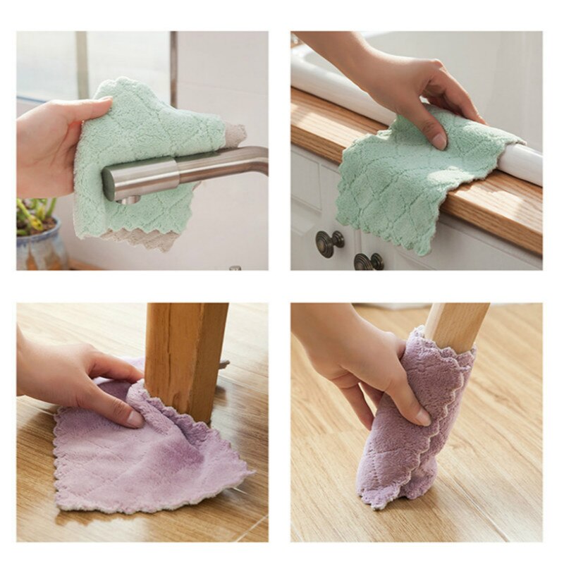 8 Stks/partij Microfiber Keuken Handdoeken Super Absorberende Doekjes Non-stick Olie Vaatdoek Wassen Keuken Rag Cleaning Tools