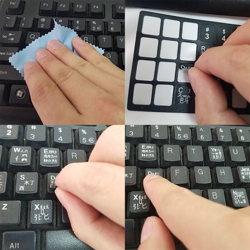 NeRussian Hebreeuws Engels Toetsenbord Stickers Matte Kleur Rusland Layout Brief Alfabet voor PC Desktop Laptop Notebook Layout Cover