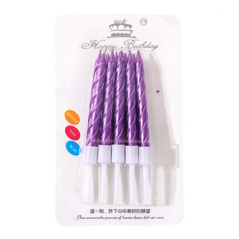 6/10PCS Threaded Candle Curved Cake Candle Long Curving Cake Safe Flames Kids Birthday Cake Romantic Decorations 1box: PP-10PCS