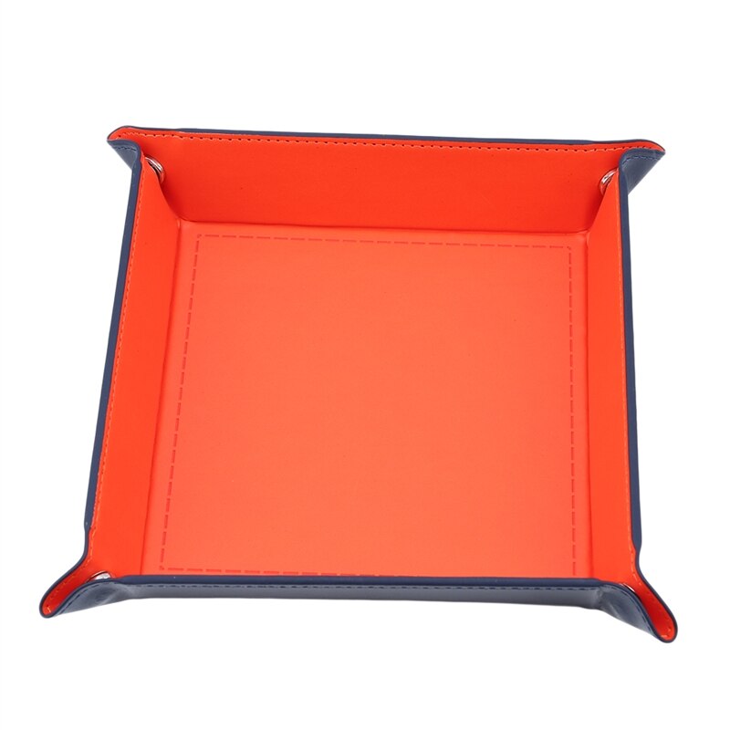 Hexagonal Foldable Pu Velvet Dice Tray Foldable Pu Tray Desktop Folding Storage Tray Dice Game Storage Portable Rolling Tray: Orange Style 1