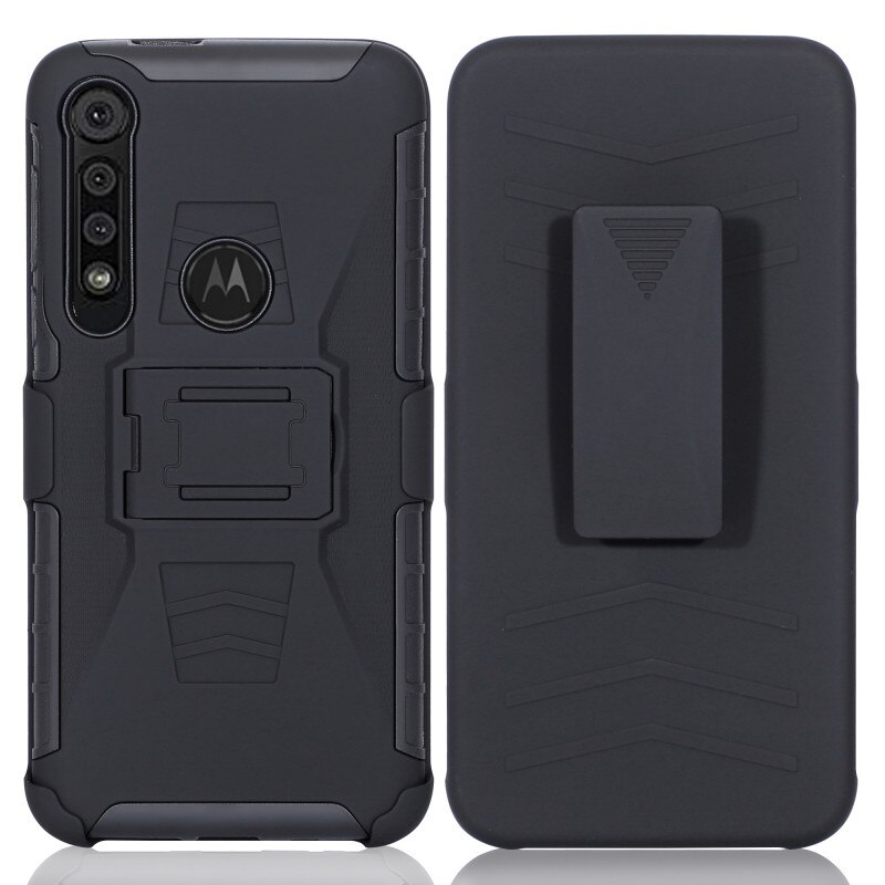 Odporny na wstrząsy pokrowiec robić Motorola Moto G8 plus G7 moc G8 bawić się hybrydowy pancerz stojak plastikowy zaczep robić paska pokrowiec na Moto jeden makro: For Moto G6 Plus