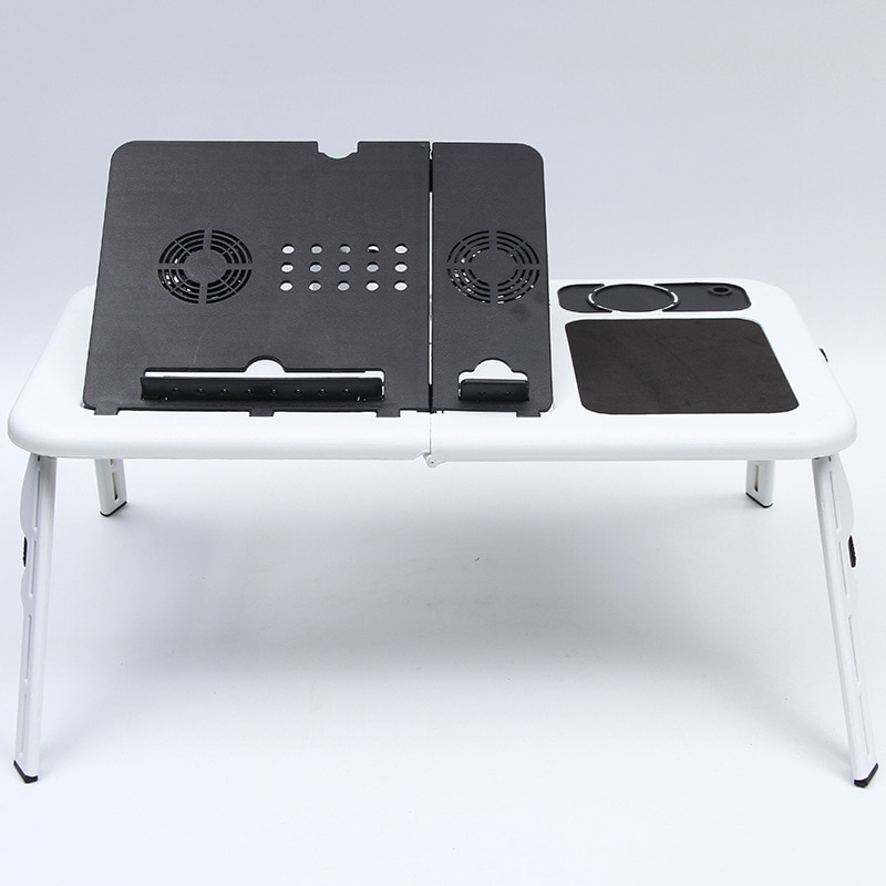 Laptop desk Multifunctional notebook computer table stand-type folding computer table USB cooling bed notebook computer stand: Glod