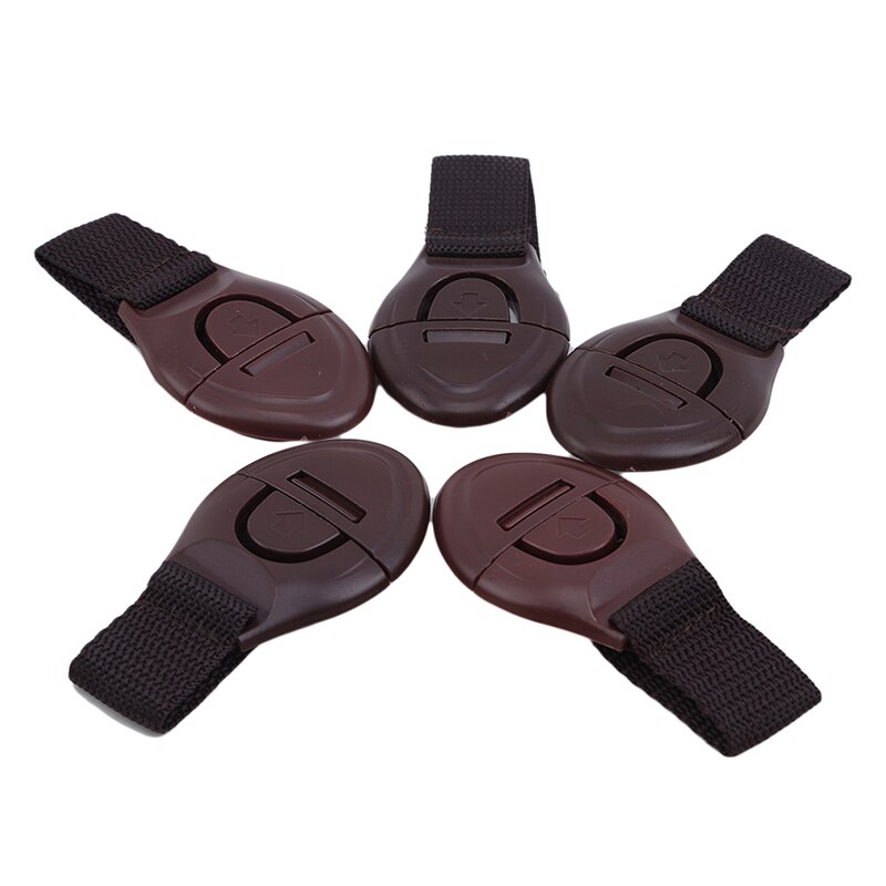 5pcs/set Safety Cloth Belt Lock Protection Door Lock Cabinet Wardrobe Refrigerator Safe For Kid Child Baby Drawer Security: Brown