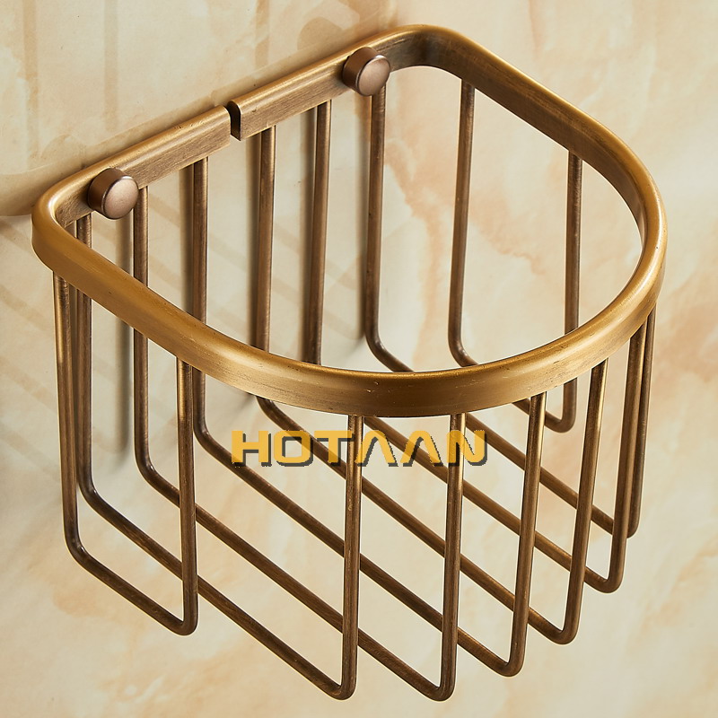Frete Grátis Atacado E Varejo Fixado Na Parede Do Banheiro Suporte de Papel Higiênico de Bronze Antigo Rolo Tissue Box YT-1392