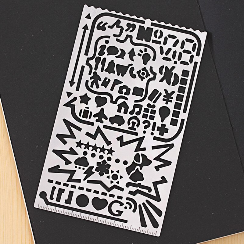 Kawaii telefon firkantet linealer gør-det-selv nyhed metal hul lineal til børn tegning søde ting skoleartikler