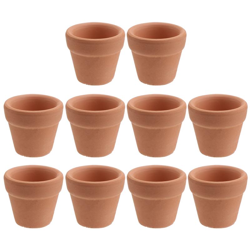 10Pcs 3x3cm Terra Cotta Flower Pots Small Terracotta Pot Clay Ceramic Pottery Planter Flower Pots Succulent Nursery Pots Plants: 10pcs  Flowerpots