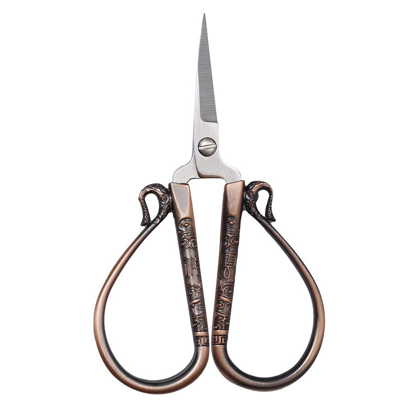 Tijeras de corte de nube de 12CM, tijeras de corte de papel, bordadas, clásicas, clásicas, europeas, Vintage, para costura a medida: red bronze