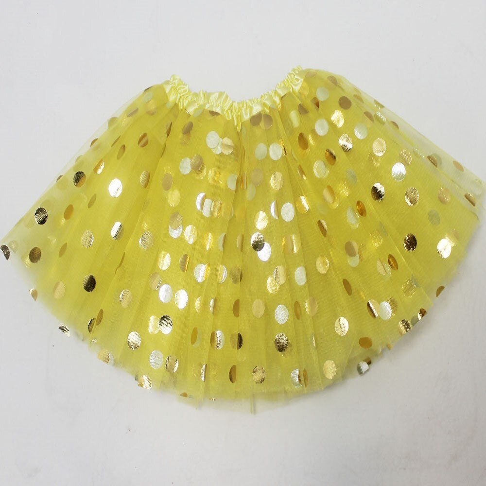 Jupe tutu noire à pois et paillettes pour fille, 10 couleurs 8 pour bébé fille de 1 , 2 3 4 , 5 6 7 ans, vêtements pour enfants: Jaune / 3-8t