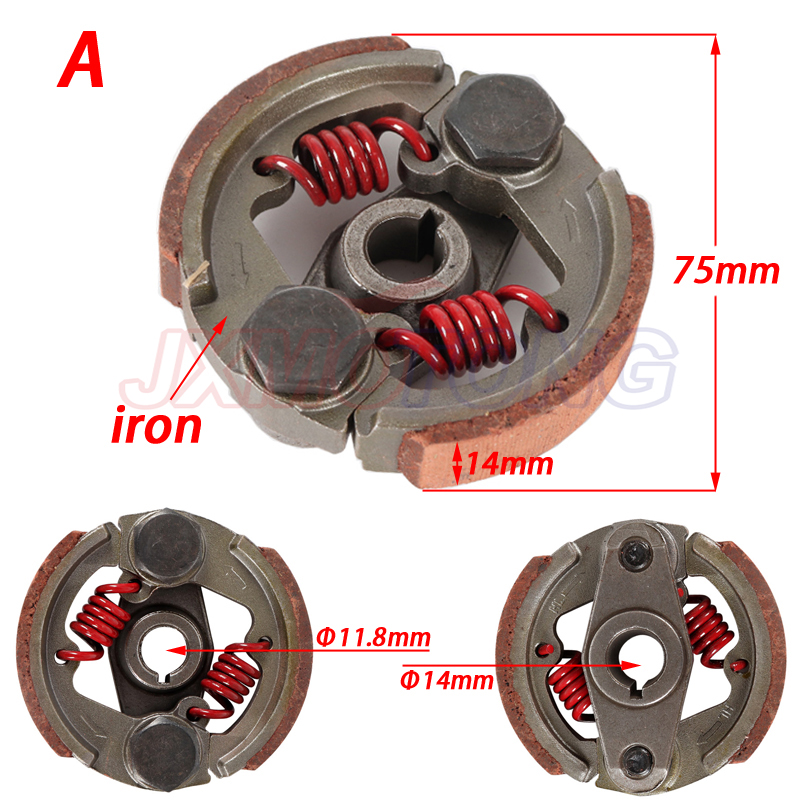 2 tiempos 47cc 49cc aluminio o hierro Minimoto embrague centrífugo aleación Mini Moto Dirt Bike Atv Quad 2 resorte de zapata 3 resorte de zapata