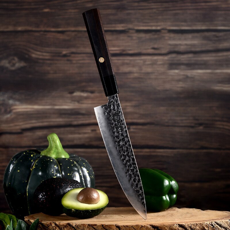 Kitchen Knife Set High Forged 3 Layers Steel Chef Knife 8Cr14Mov Steel Core Japanese Sashimi Knife Cooking Tools: black