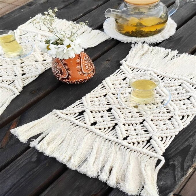 Handgemaakte Macrame Tafel Placemats Bruiloft Placemats