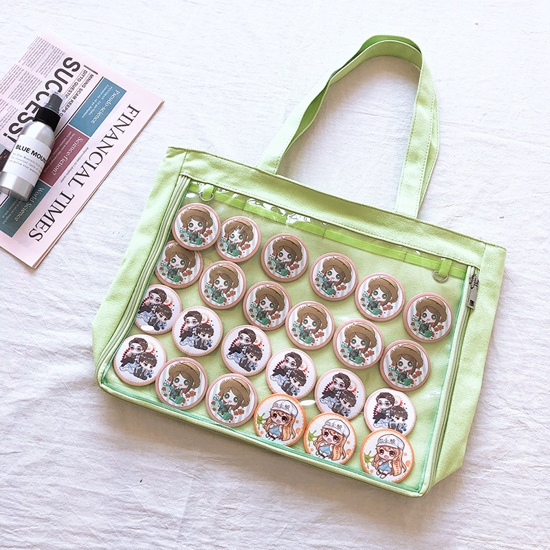 Ita Bag Lolita Style Shoulder Bags One side Lovely Kawaii Women Clear Bag Schoolbags For Teenage Girl Candy Sweet Itabag Handbag: Green