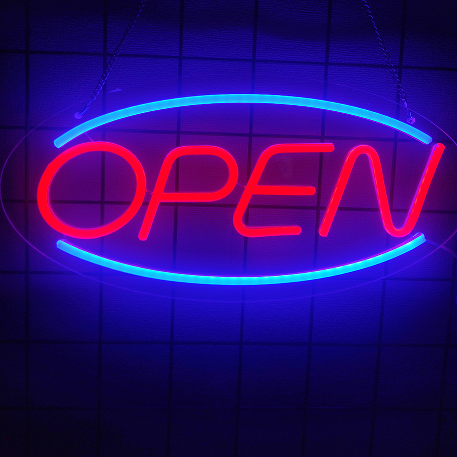 Led Neon Open Signs for Business,Powered by USB with Switch, Neon Open Sign for Bar Salon Coffee Stores Club Hotel
