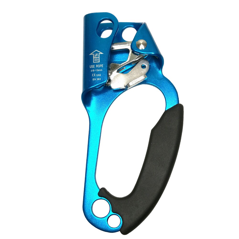 Left Right Rock Climbing Hand Ascender Riser For 8-13mm Rope Hand Grasp Ascender Rescue Caving Mountaineering Tree Climber Equip: Blue Right hand