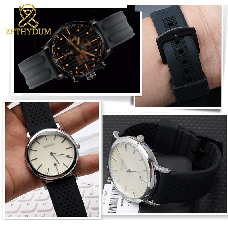 Silicone Rubber watch strap 22mm 24mm 26mm bracelet wristwatches band watchband waterproof breathable wristband