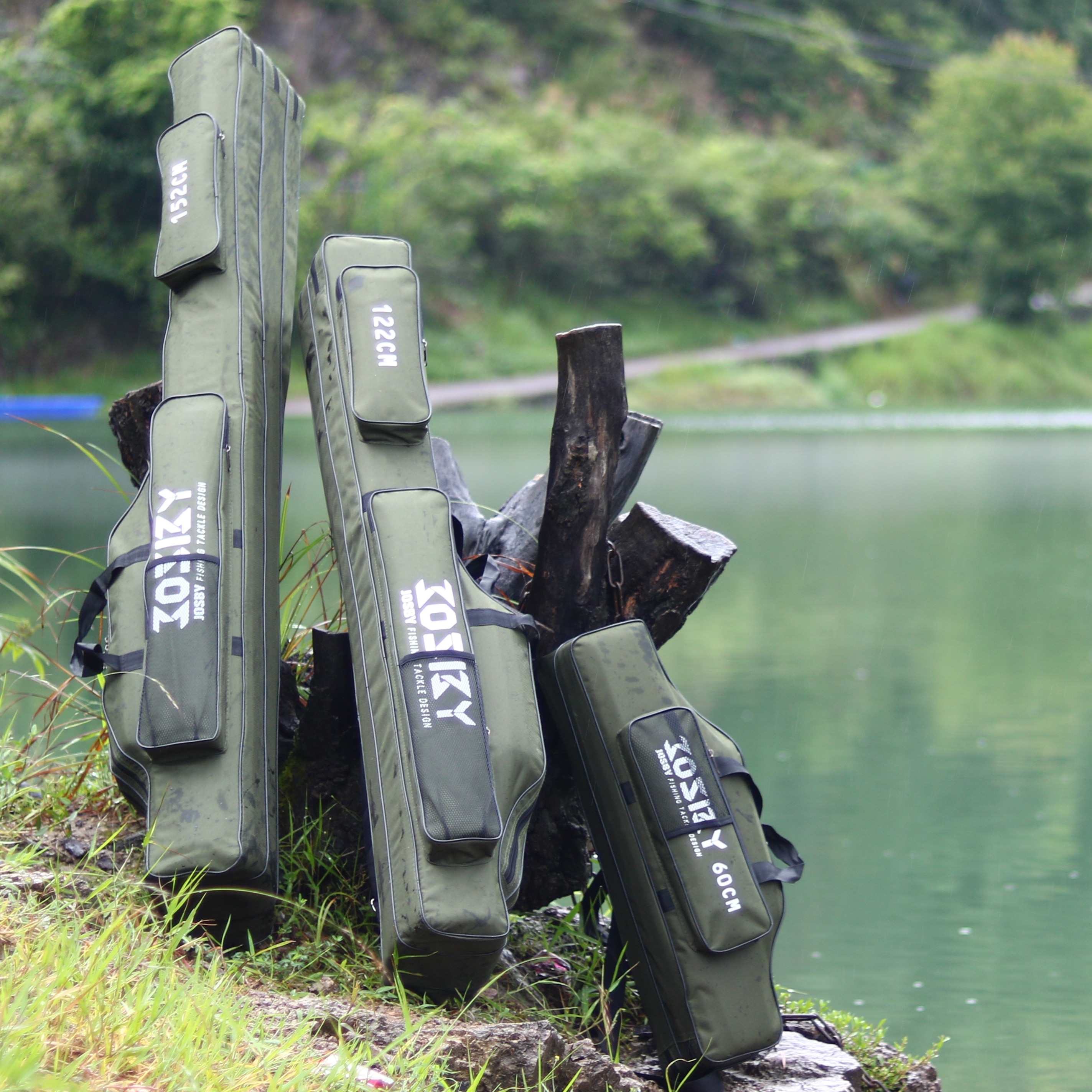 Oxford Cloth Folding Fishing Rod Bag Reel Outdoor Multifunctional Fishing Tackle Storage Bags Travel Carry Case Pesca