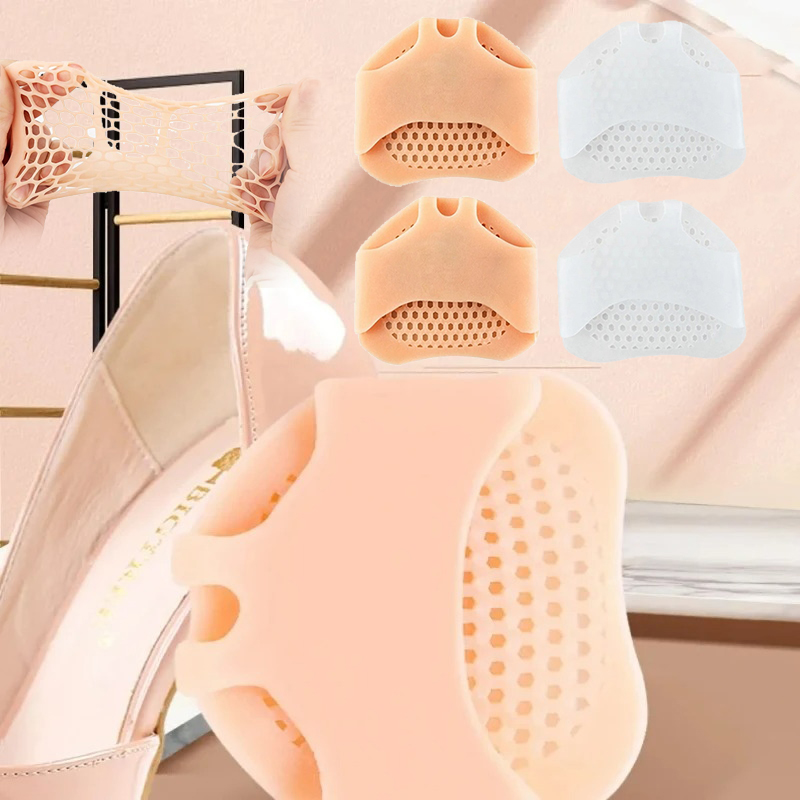 Silikon-Vorfußpolster für Frauen, hohe Ferse, Schmerzlinderung, Einsätze, atmungsaktive Fußpflege-Pads, halbe Schuheinlegesohle, Kissen, Zubehör
