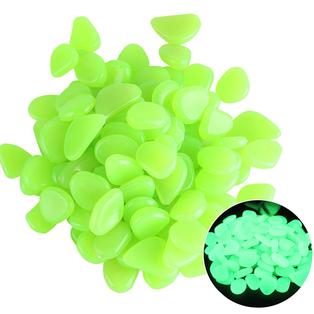 50pcs Resin Luminous Stones Glow in the Dark Garden Pebbles Glow Stones Rocks for Walkways Garden Path Decor Luminous Stones: Light Green