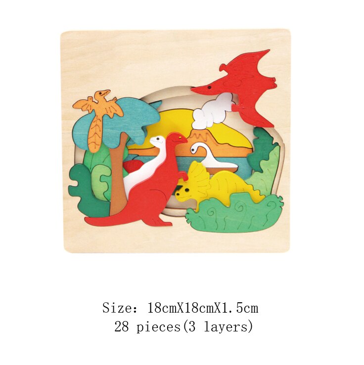 Creativo Fai Da Te A Più Strati Bambini di Assemblaggio Jigsaw Puzzle Educativi Strumenti di Apprendimento di Legno 3d Puzzle Giocattoli Del Bambino Del Fumetto Dei Capretti N027: violet