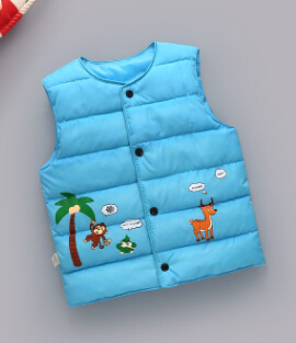 Chaleco para bebé niña, ropa para niño, chaleco acolchado de invierno, abrigo para niño pequeño, chaqueta, chaleco: Azul / 5