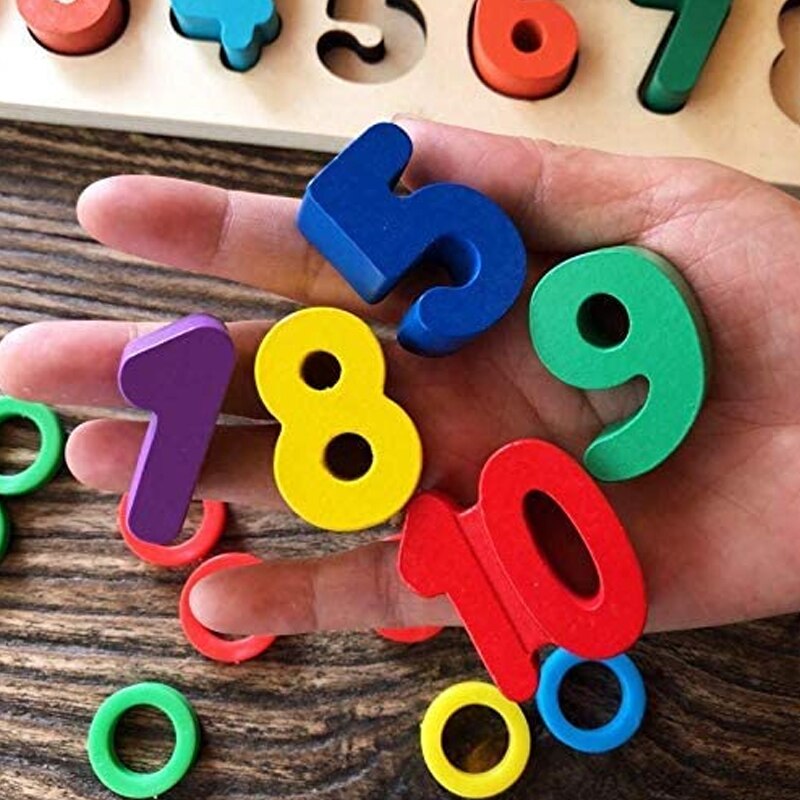 Houten Blokken Puzzels Kinderen Speelgoed Voor Peuters Voorschoolse Onderwijs Vroege Onderwijs Speelgoed Voor Tellen De Nummers