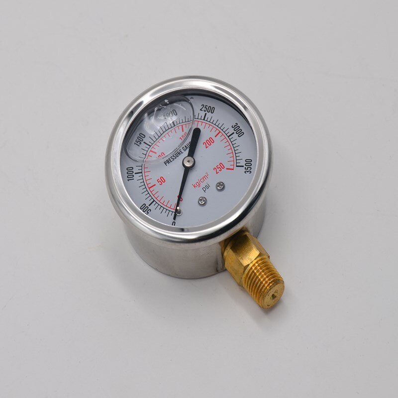 Roestvrij Staal Hydraulische Vloeistof Gevulde Brandstofdrukmeter 0