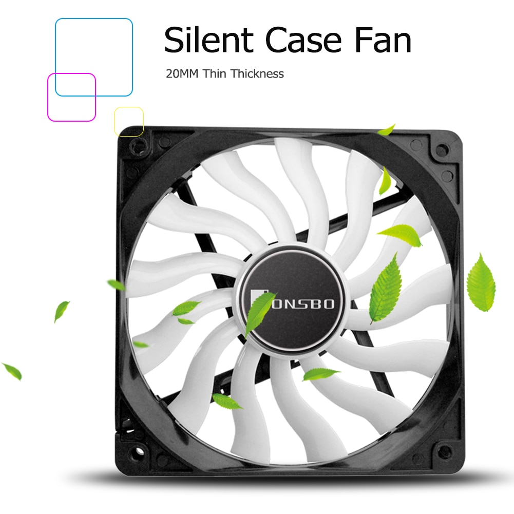 JONSBO 12020 ultra-thin fan 120mm Silent Desktop Computer Chassis Fan CPU Cooler Cooling Fan 4Pin 3Pin PC Case Fan for computer