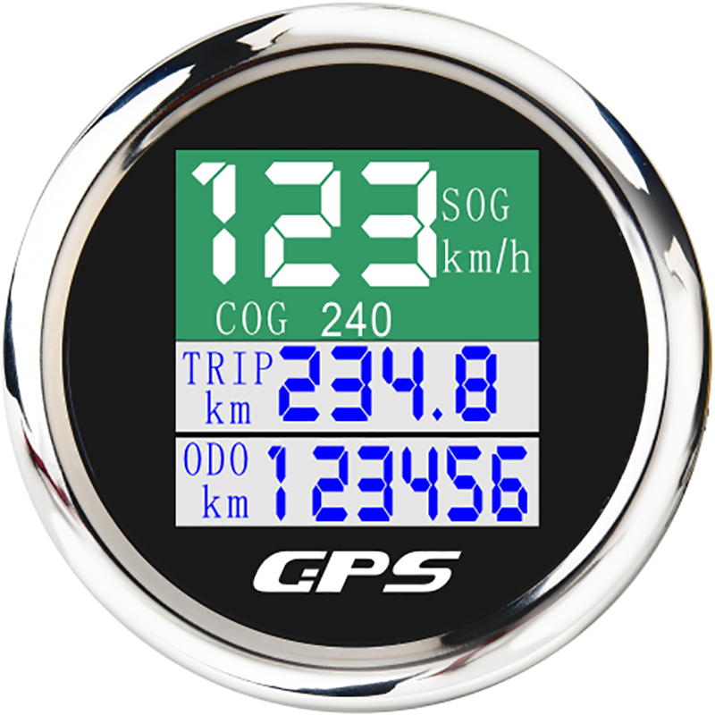 Tft -näyttö gps -nopeusmittari matkamittari trip cog 52mm 2 '' vedenpitävä digitaalinen auton nopeusmittarin mittari gps -antenni meriveneelle 9-32v: Bs