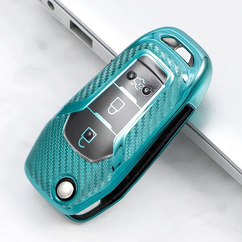 TPU Key Fob Cover Case For Ford F150 Kuga FOCUS 3 Mondeo Everest Fiesta Mustang Fecosport Edge Fusion 3-Buttons Flip Remote Key: A-style-green