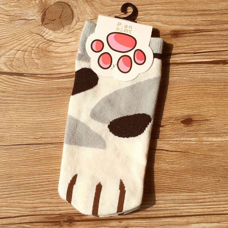 Calcetines con estampado de dibujos animados para mujer, calcetín con estampado de huellas de gatos y animales en 3d, a la , supersuave, para dormir