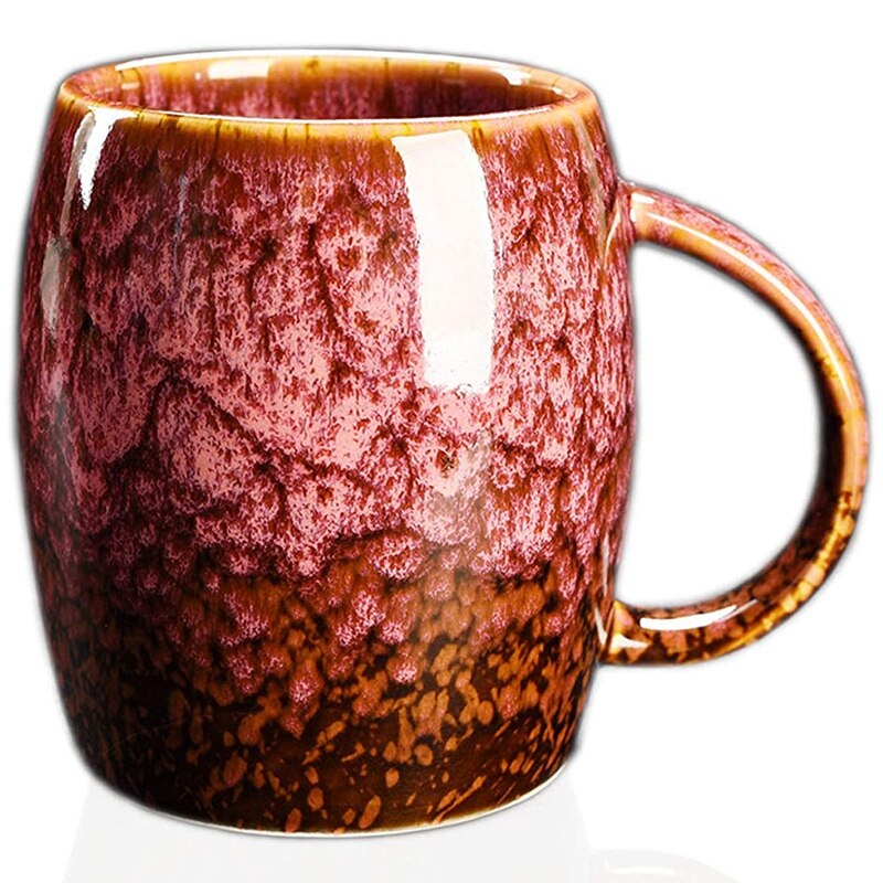 Ceramic Coffee Mug-Premium Porcelain Tea Cup-Large Coffee Mug for Home and Office-perfect for and Cold Beverages: Red