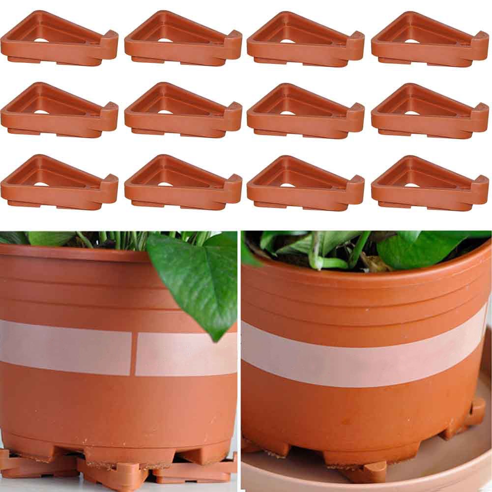 Soporte para maceta de 12 Uds., soporte triangular para macetas de jardín, para interiores y exteriores, elevador Invisible antideslizante para jardín
