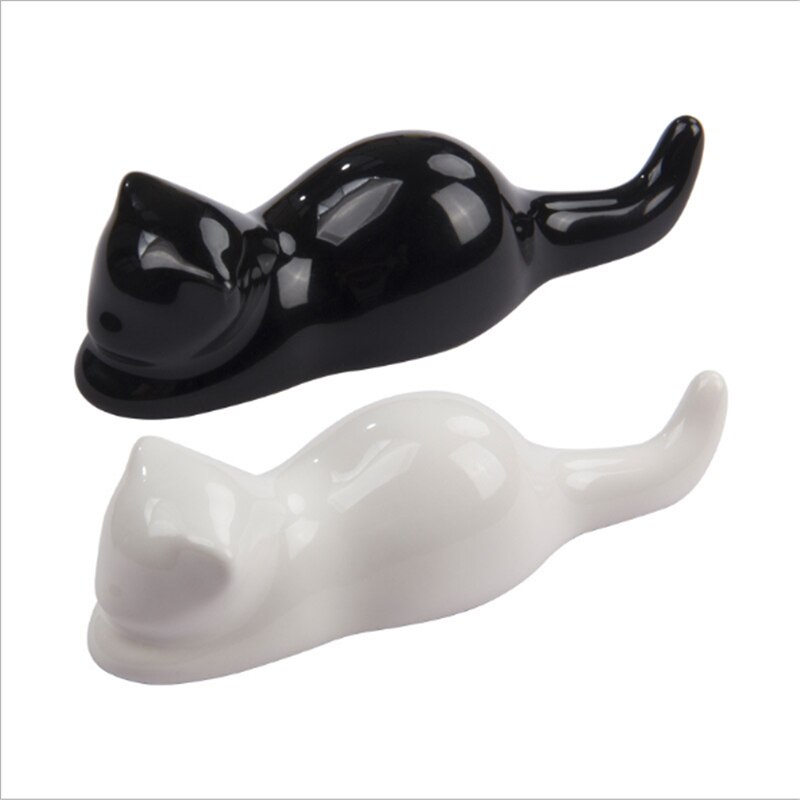 Cute Cat Pen Holder Ceramics Pen Stand Bracket Storage Rack Stationery Supplies
