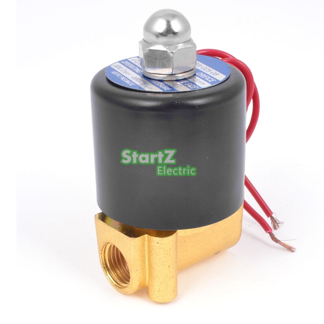 1/4" Inch Electric Air Gas Water Solenoid Valve Normally Closed DC12V DC24V AC110V AC220V